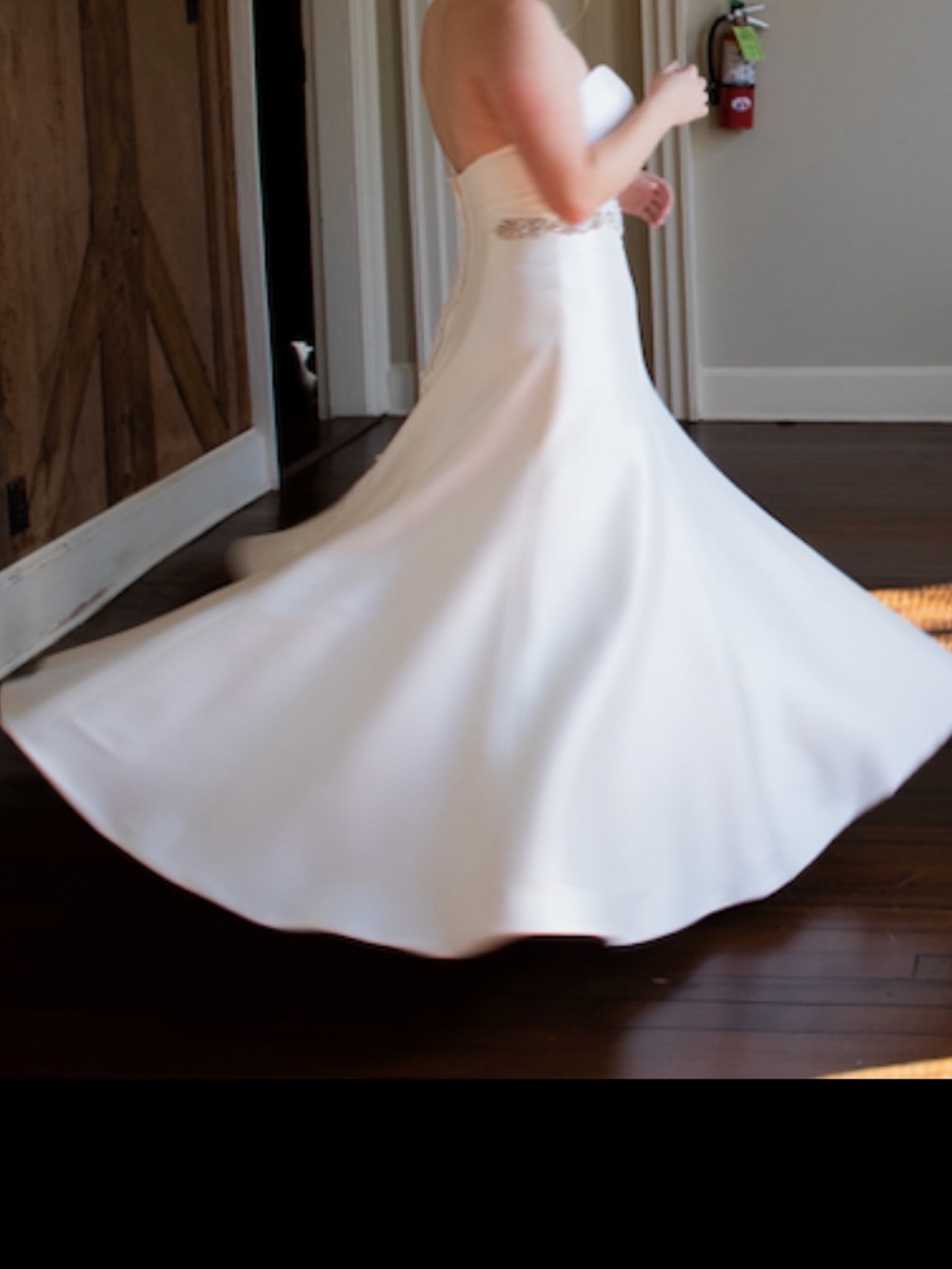 White Strapless Bridal Gown with Pockets